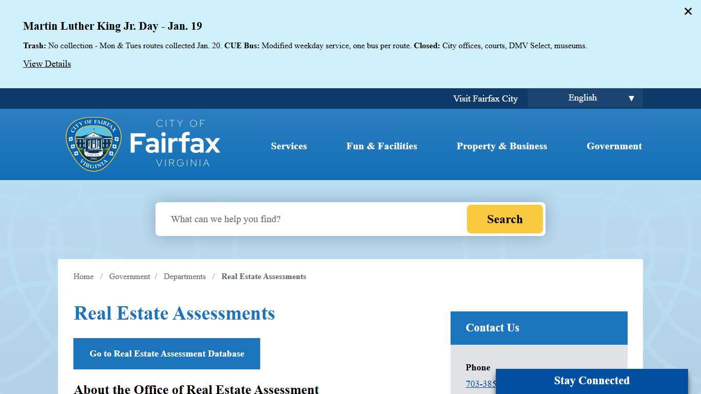 Real Estate Assessments City of Fairfax, VA